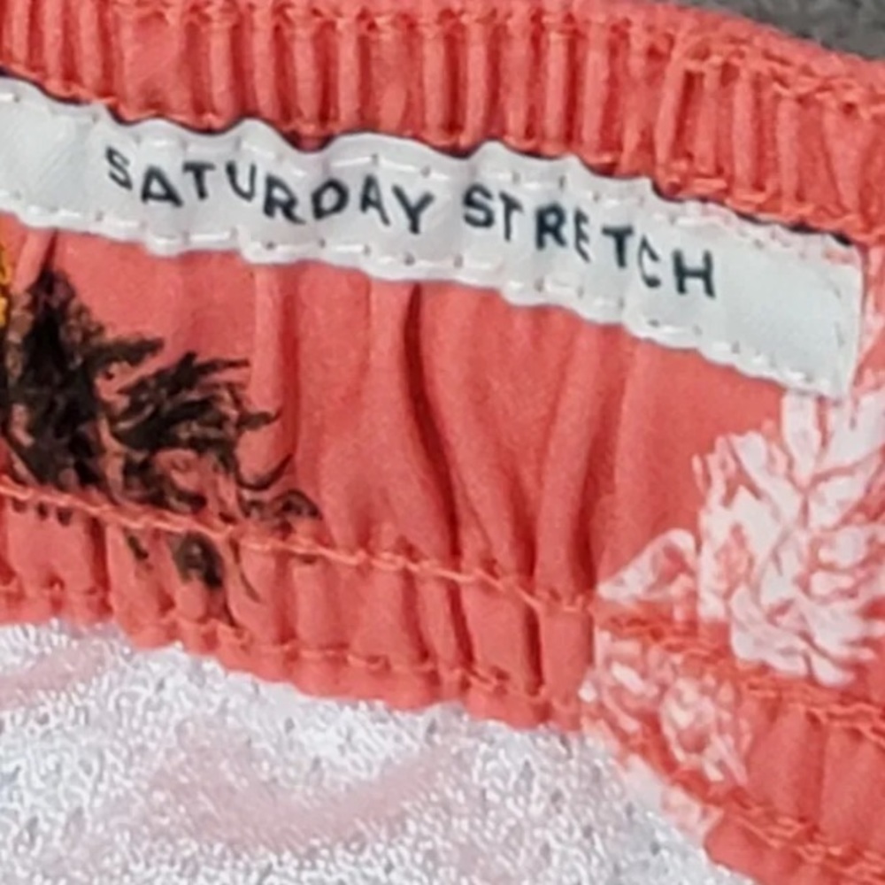 SOLD Lucky Brand Swim Trunks Mens Small Orange Saturday Stretch Pineapple - Picture 8 of 10
